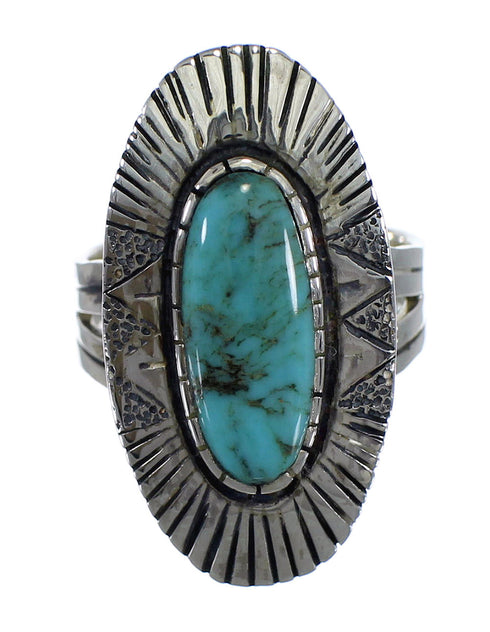 Southwestern Sterling Silver Turquoise Ring Size 5 VX56959